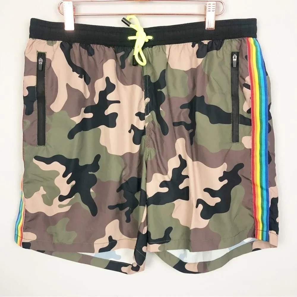 MC2 SAINT BARTH | Men’s Classic Camo Swim Shorts Side Stripe Size X-Large